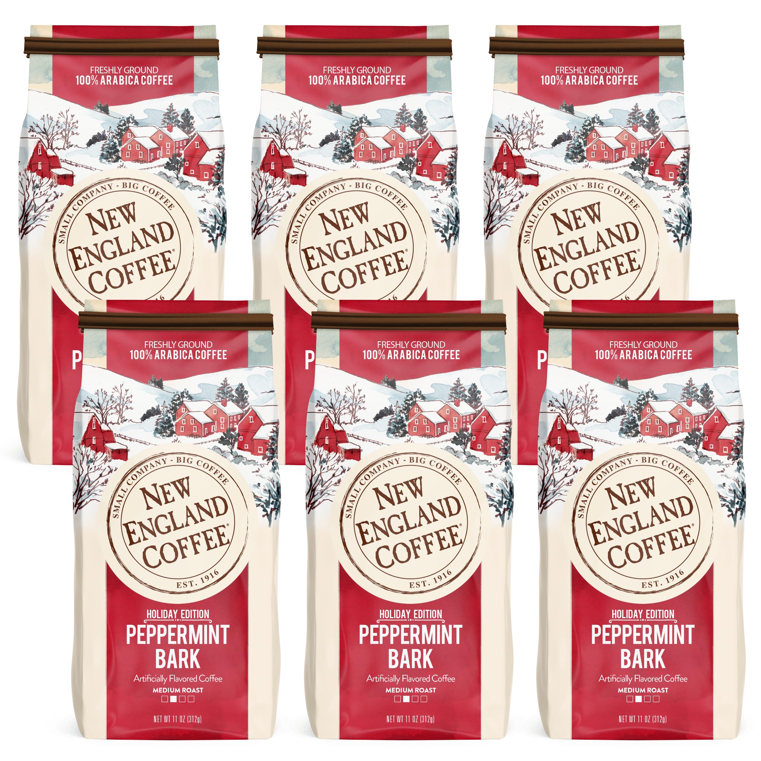 New England Coffee Breakfast Blend Medium Roast Ground Coffee, 12oz Bag (Pack of 1)