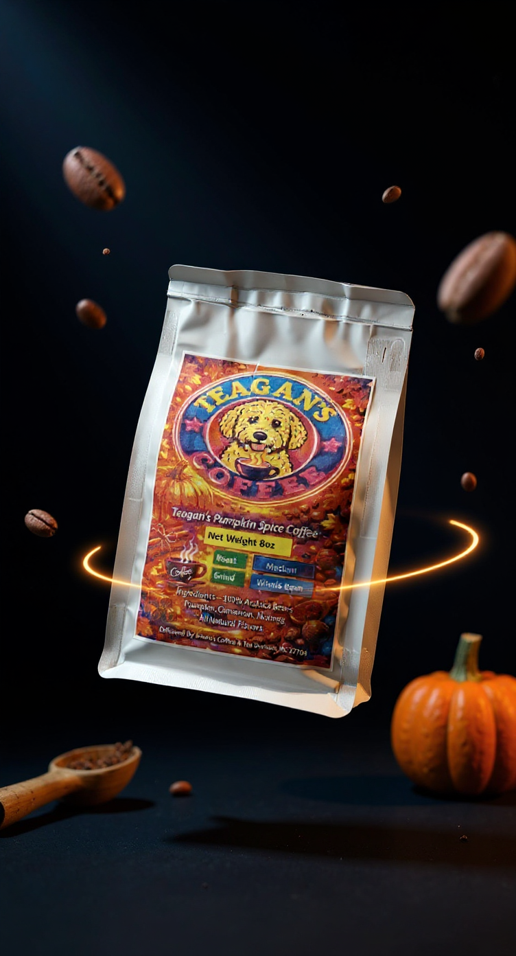 Teagan’s Pumpkin Spice Coffee – Medium Roast Whole Bean Fall Blend
