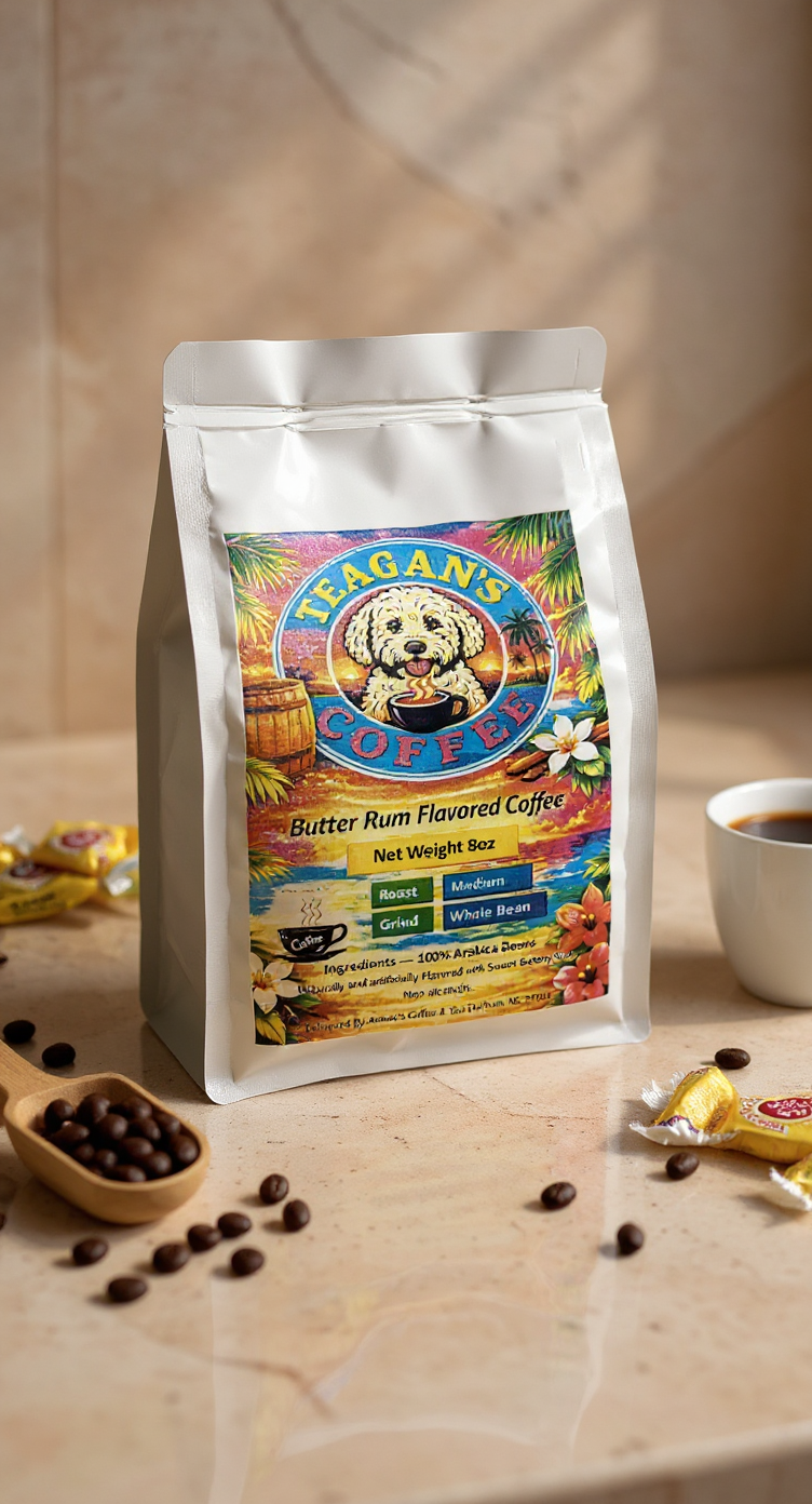 Teagans Butter Rum Flavored Coffee