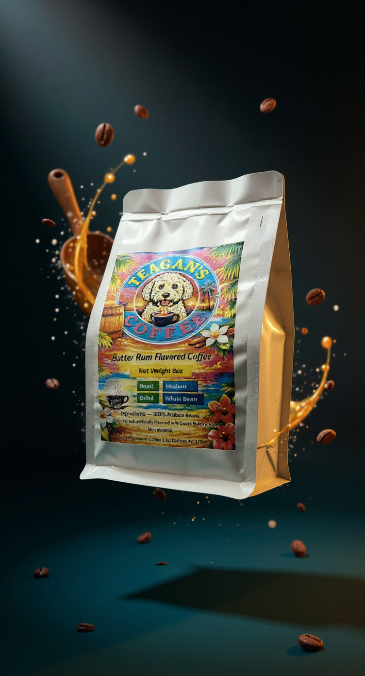 Teagans Butter Rum Flavored Coffee