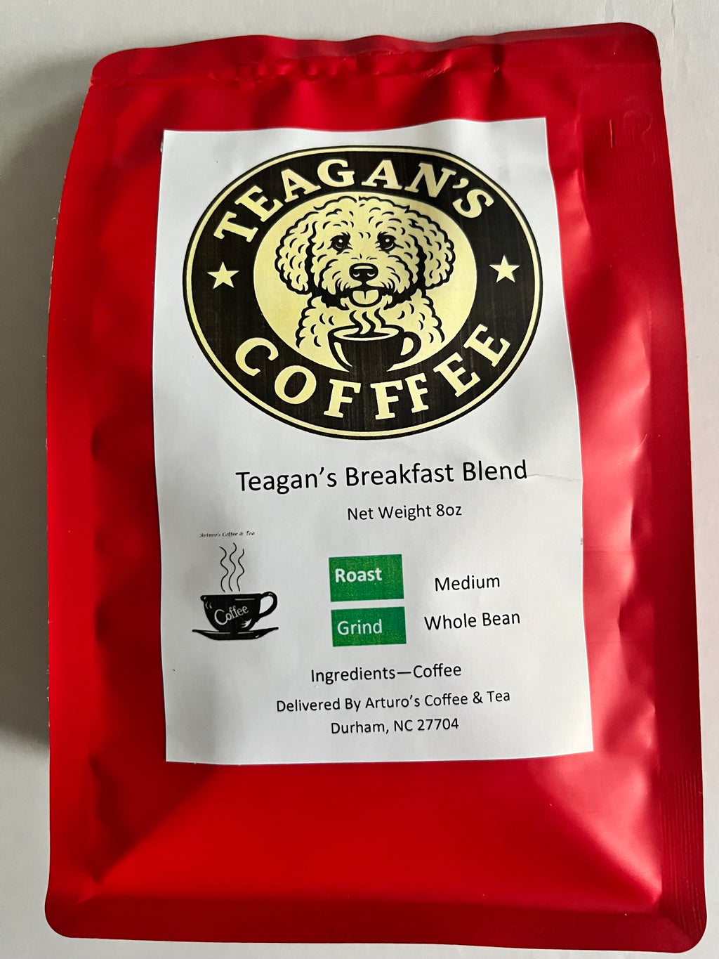 Teagans Breakfast Blend - 8oz bag - whole bean coffee