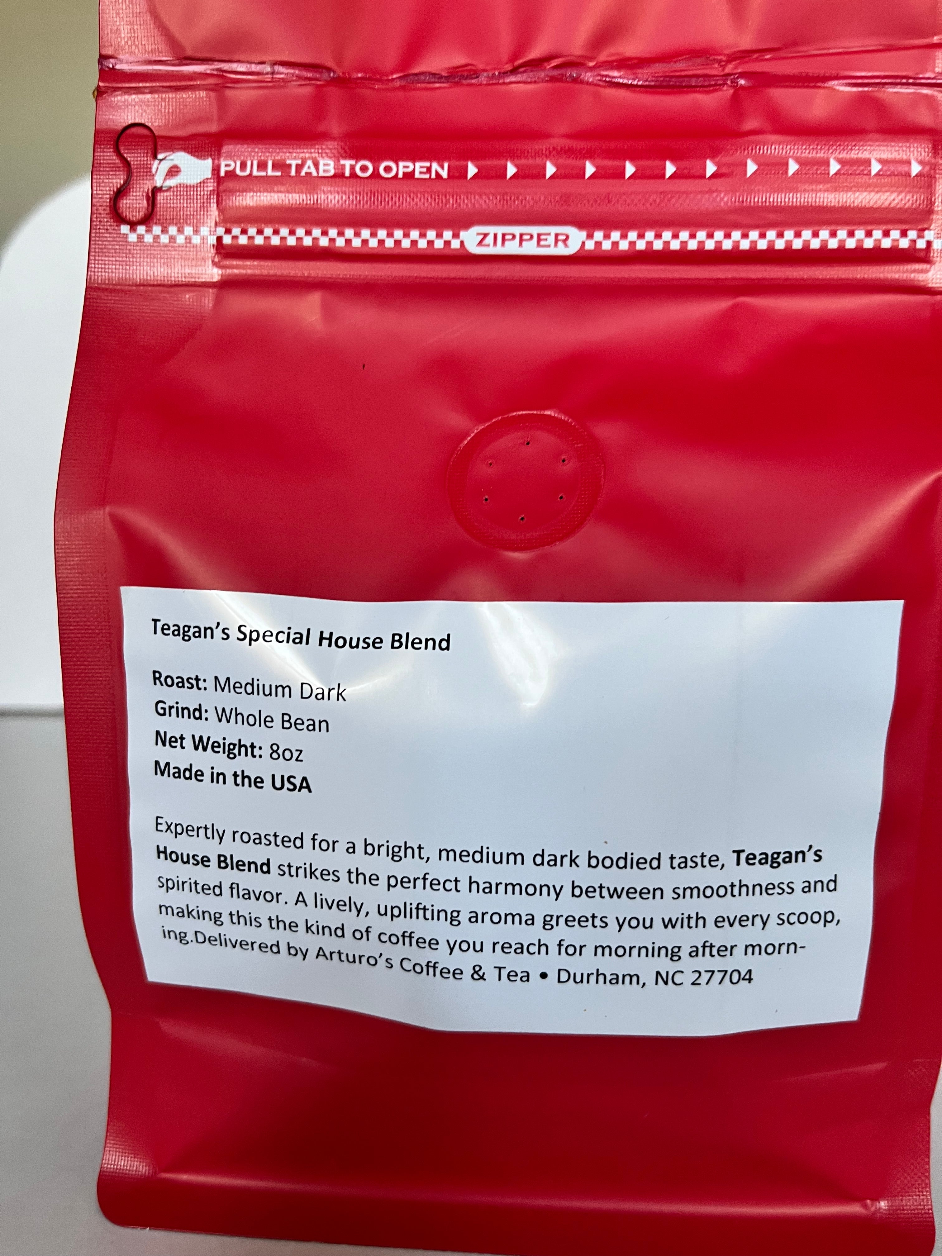 Teagan's Special House Blend Coffee 8oz Bag
