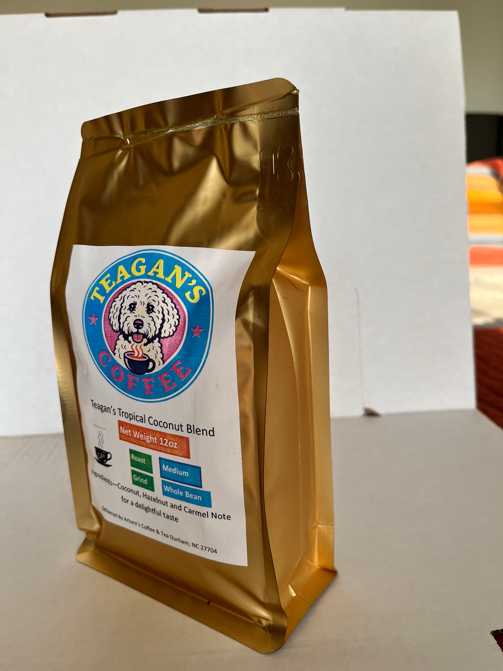 Teagans Tropical Coconut Flavored Coffee 12 oz bag