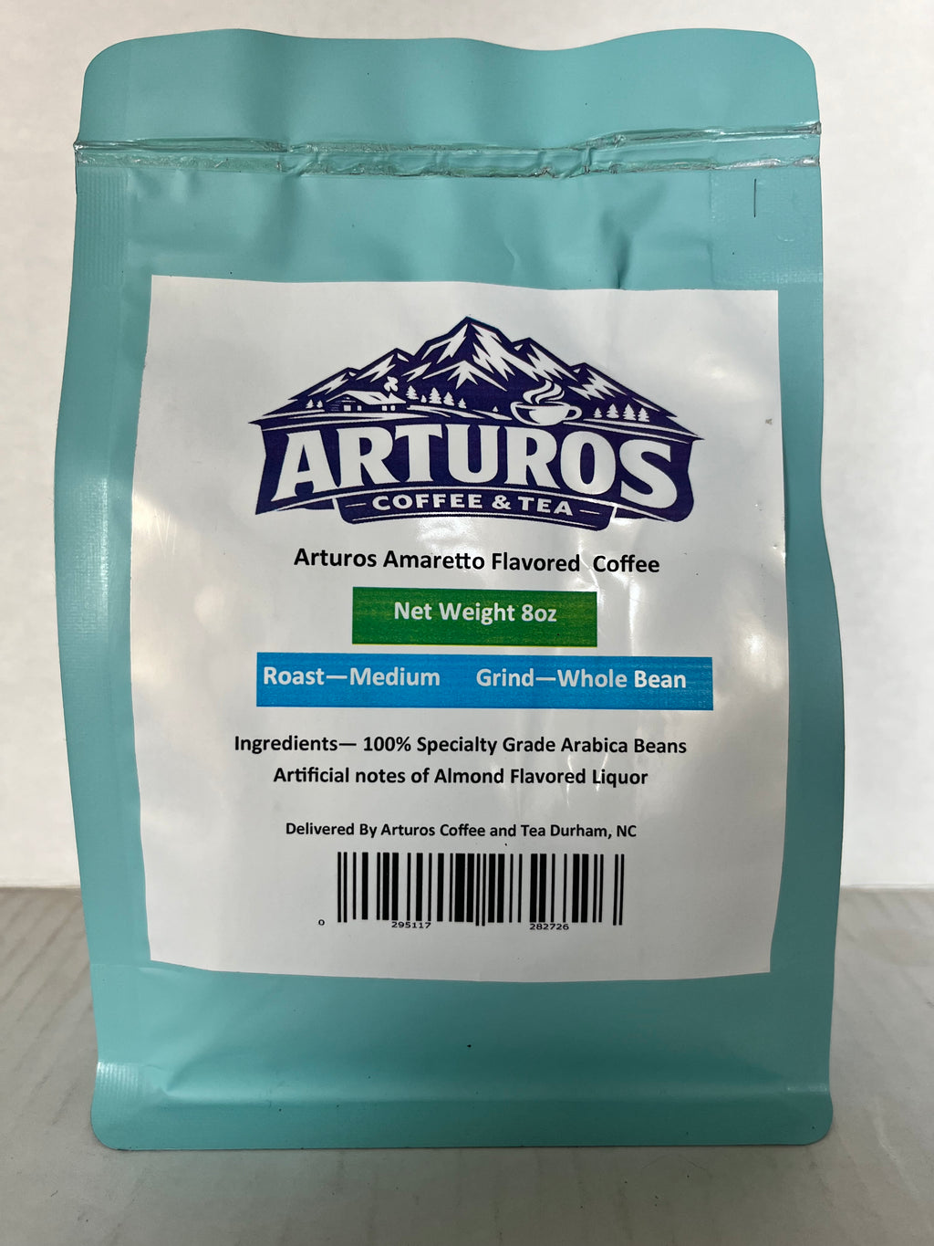 Arturos Amaretto Flavored Coffee 8oz Bag Whole Bean