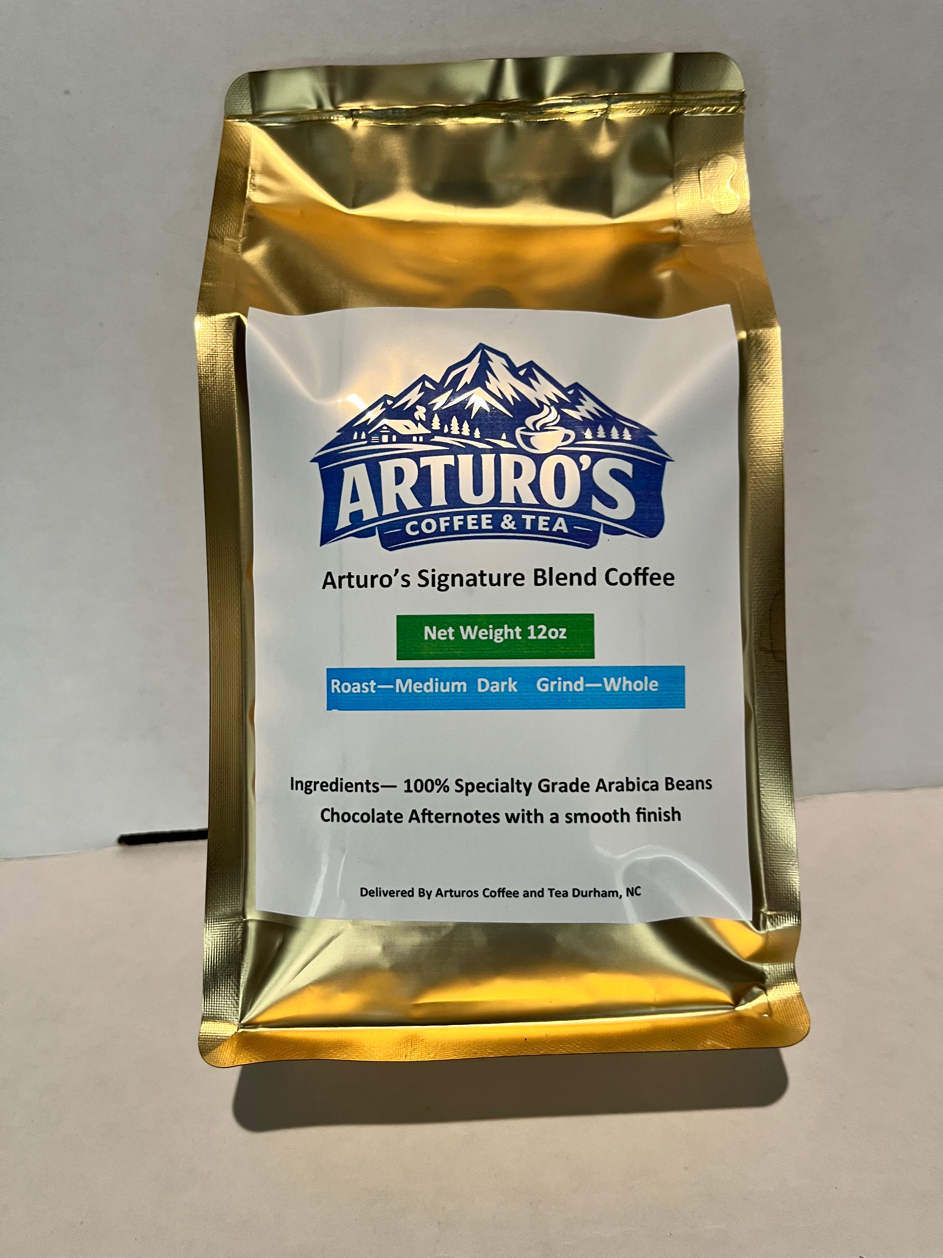 Arturo's Signature Blend Coffee 12oz Bag Whole Bean