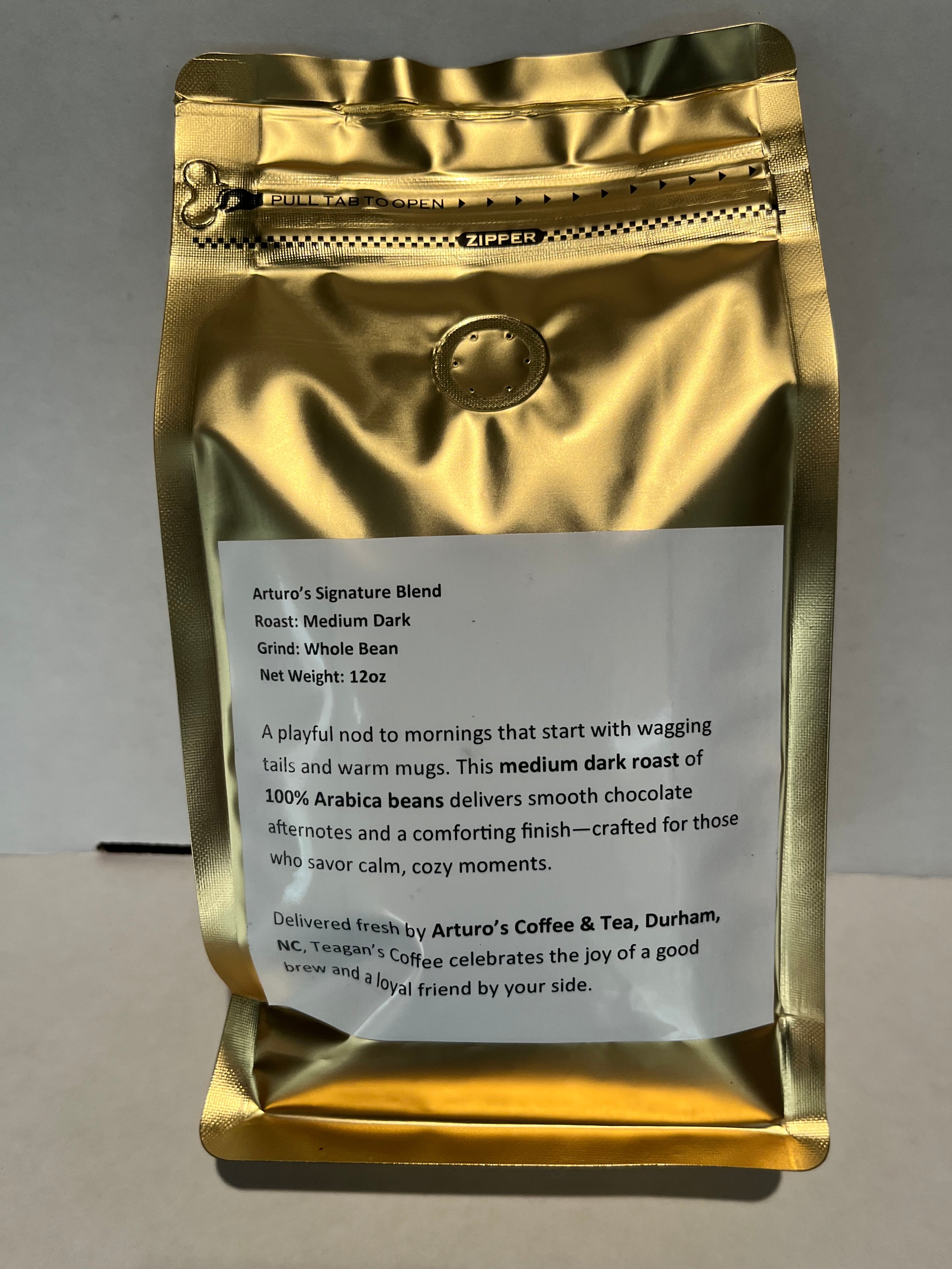 Arturo's Signature Blend Coffee 12oz Bag Whole Bean