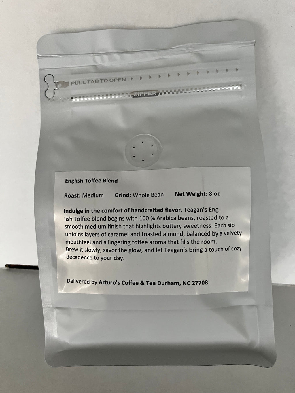 Teagan’s English Toffee – Medium Roast Whole Bean 8oz | Rich Caramel & Almond Flavor