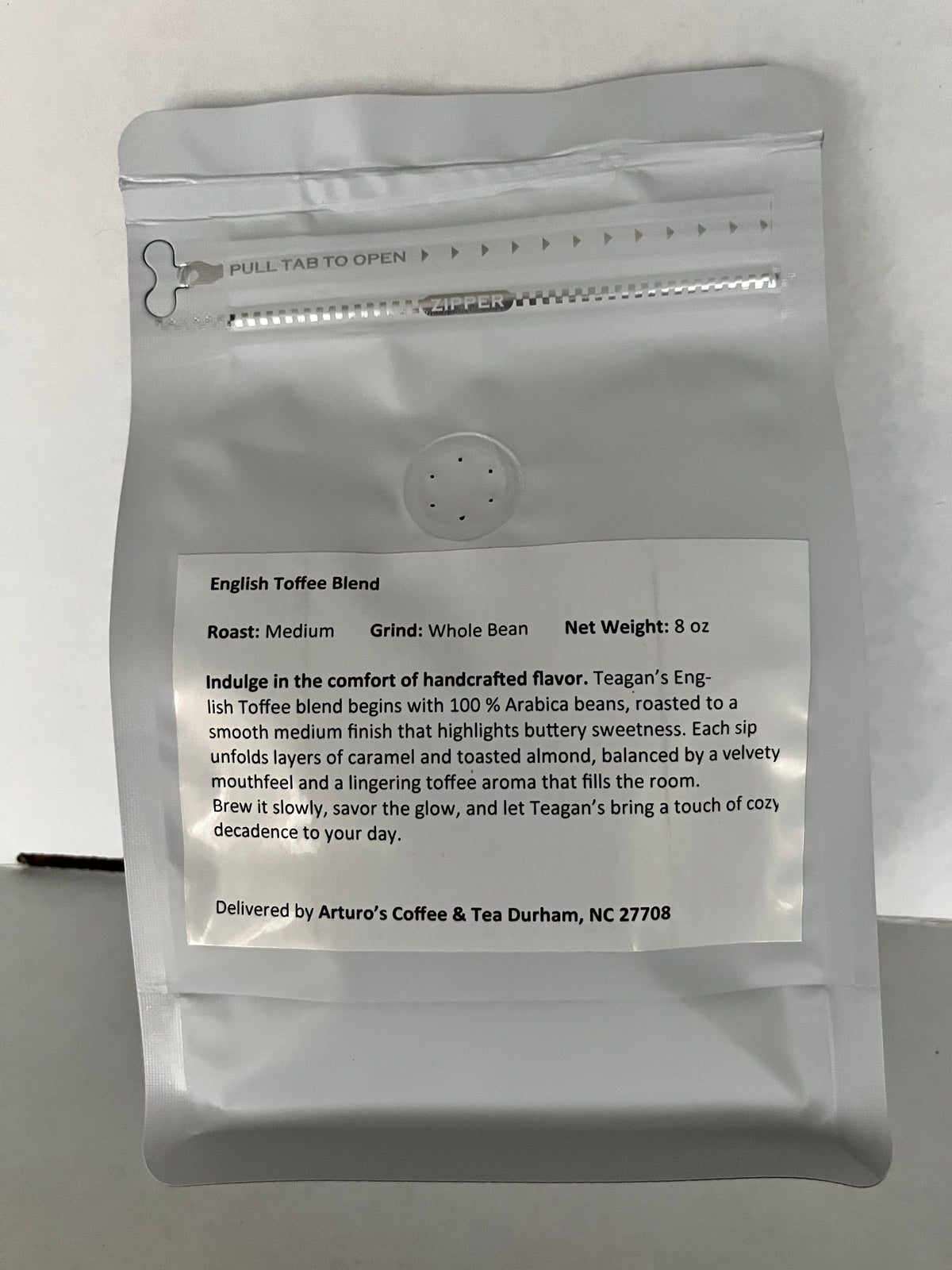 Teagan’s English Toffee – Medium Roast Whole Bean 8oz | Rich Caramel & Almond Flavor