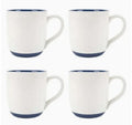 Speckled Mugs 4-Pack White and Navy-Blue