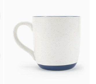 Speckled Mugs 4-Pack White and Navy-Blue