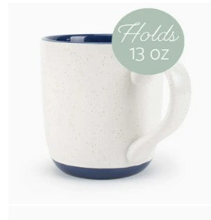 Speckled Mugs 4-Pack White and Navy-Blue