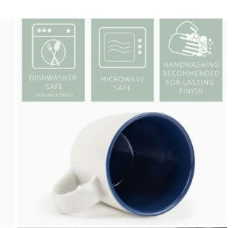 Speckled Mugs 4-Pack White and Navy-Blue