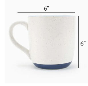 Speckled Mugs 4-Pack White and Navy-Blue