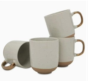 2-Tone Speckled Mug 4-Pack Gray Ceramic Price Is Per Mug