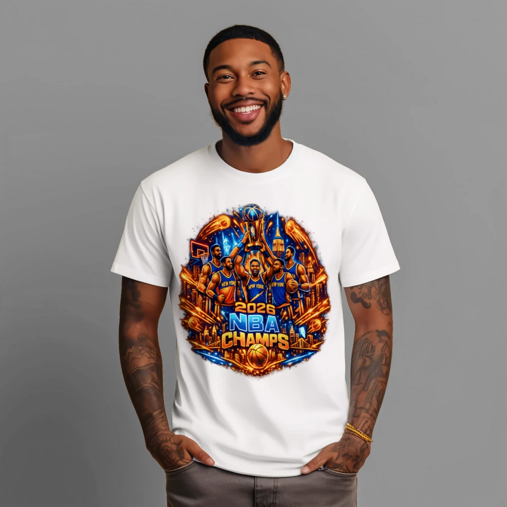 New York Knicks 2026 NBA Champs Neon Shirt | Basketball Victory Merch | Transparent Print Design