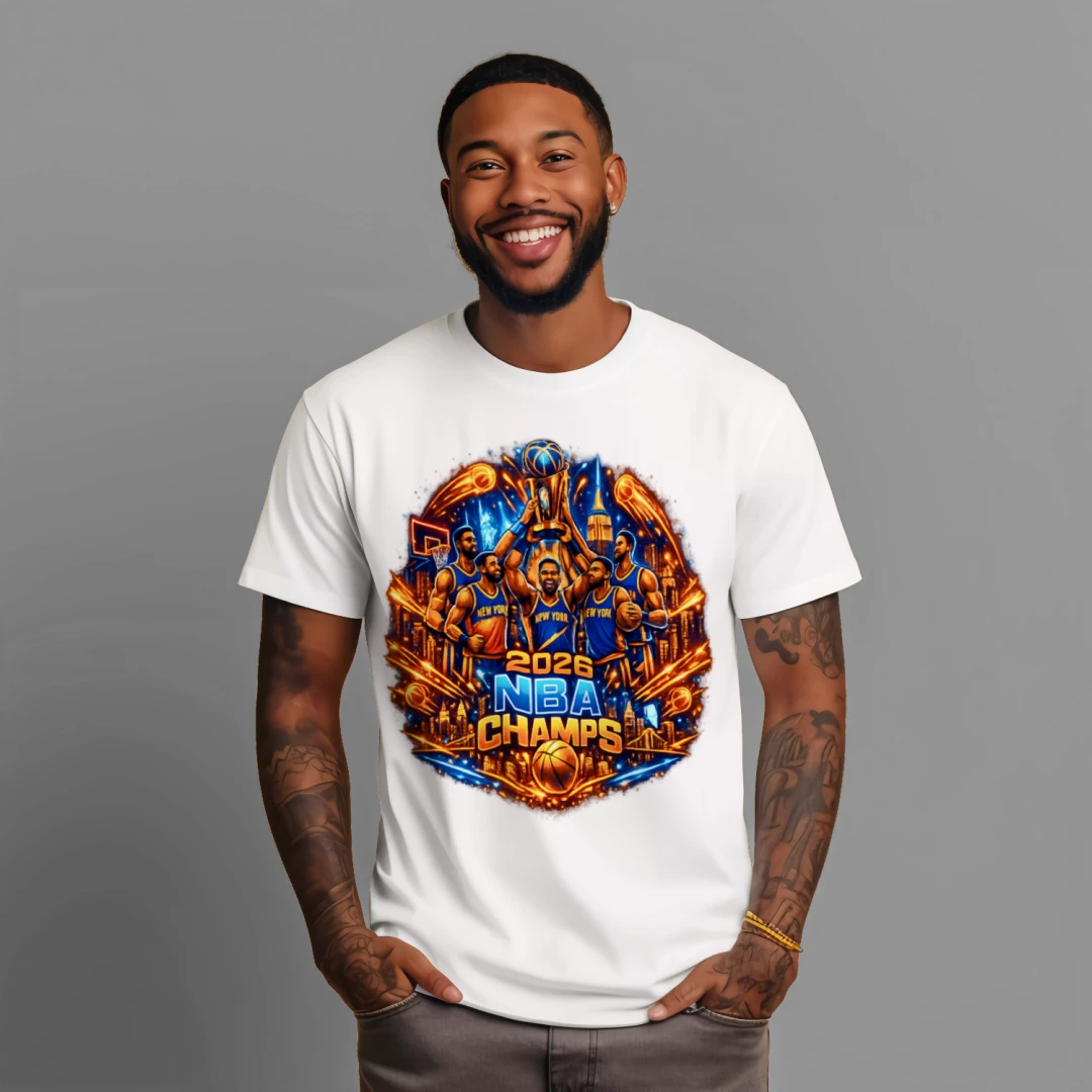 New York Knicks 2026 NBA Champs Neon Shirt | Basketball Victory Merch | Transparent Print Design