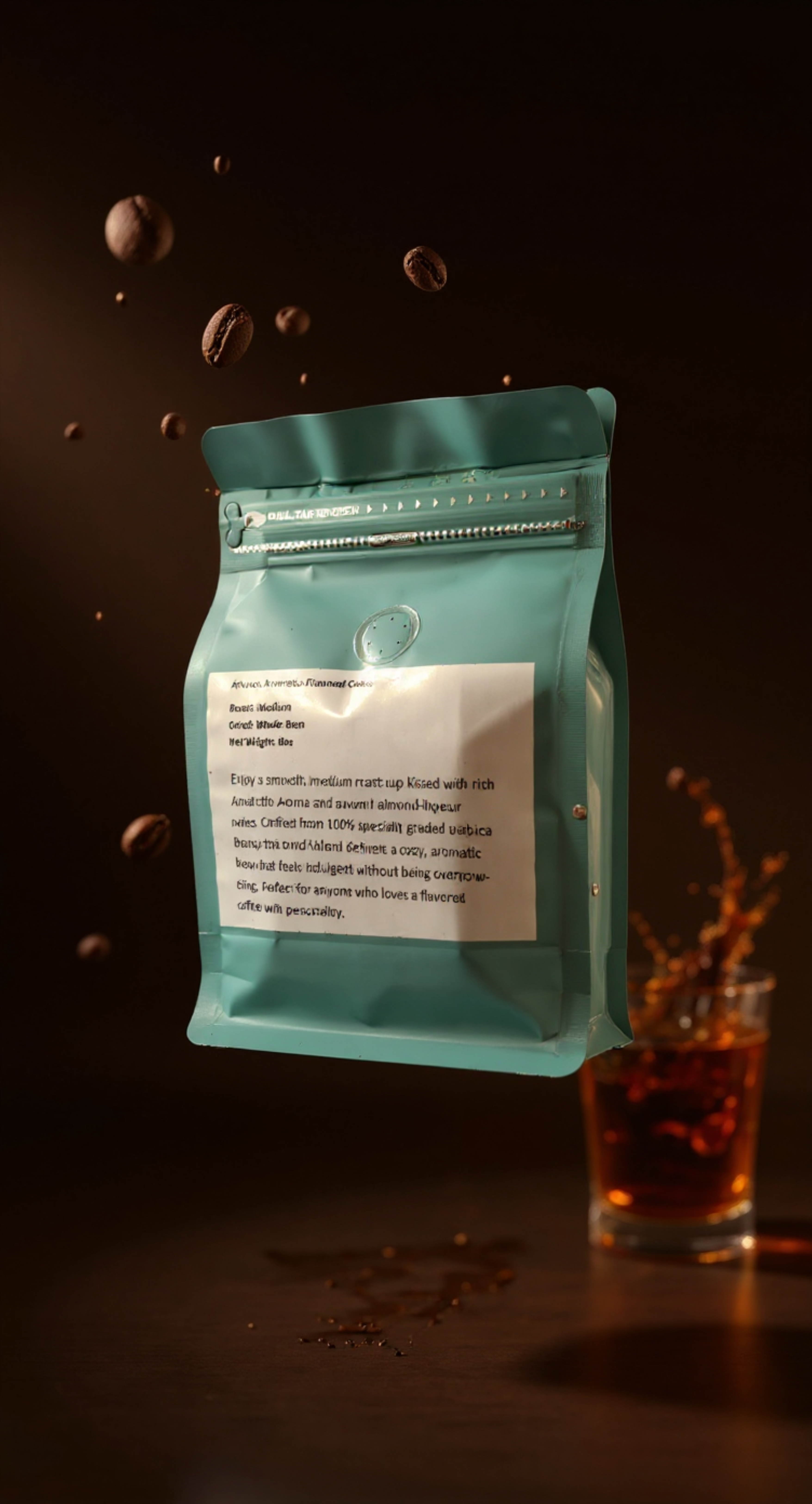 Arturos Amaretto Flavored Coffee 8oz Bag Whole Bean